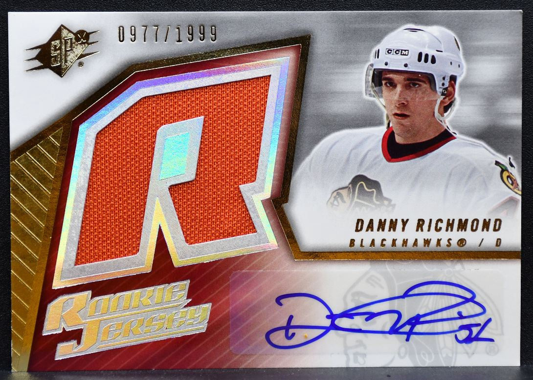 2005-06 SPx Rookie Jersey Auto Richmond Blackhawks RC Auto 0977/1999 Jersey 9640
