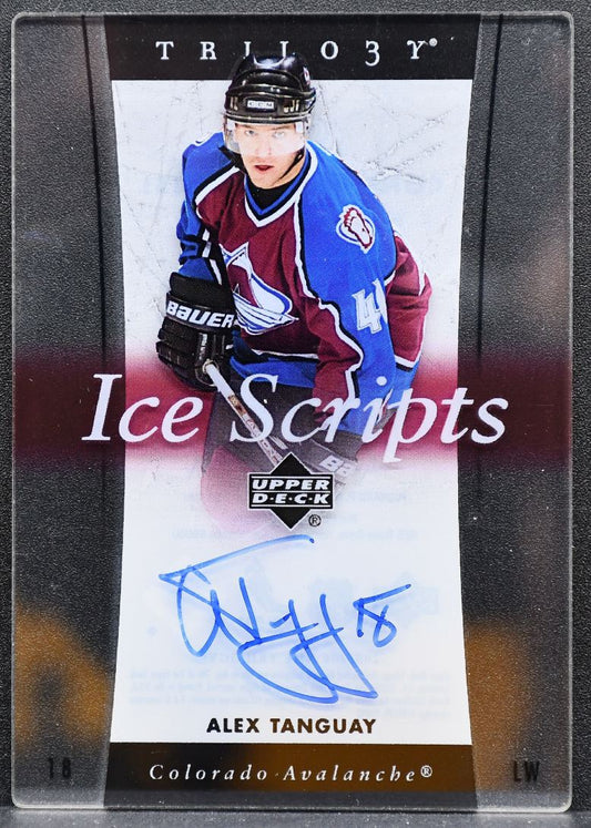 2005-06 Upper Deck Trilogy Ice Scripts Alex Tanguay IS-AT Avalanche Auto 6922