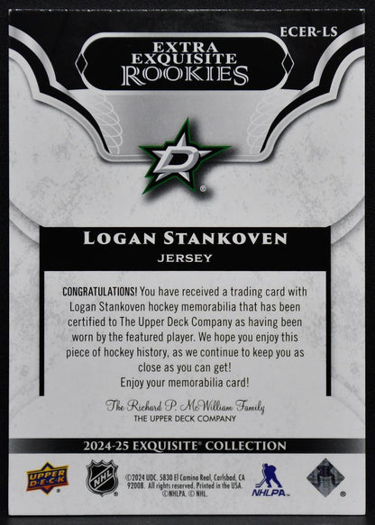 2024-25 UD Black Diamond Exquisite Extra Stankoven ECER-LS RC Jersey 3016