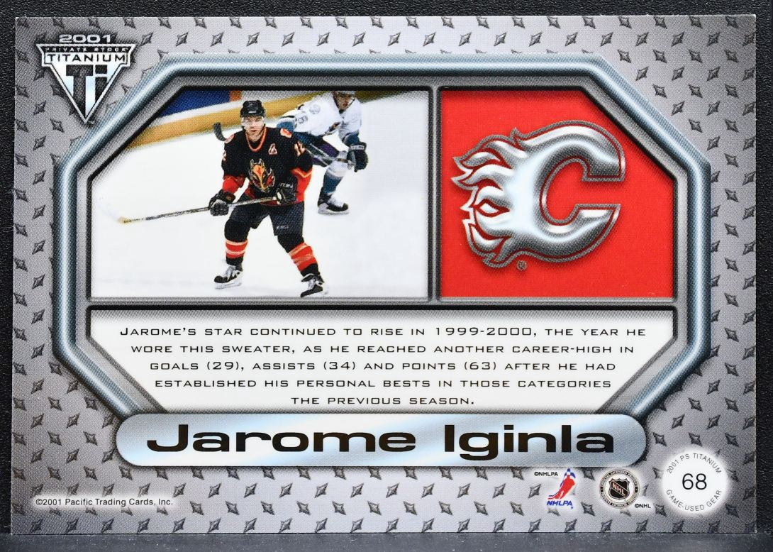 2000-01 Pacific Private Stock Titanium Game-Used Gear Jarome Iginla Jersey 1250