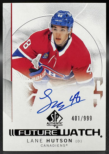2024-25 UD SP Authentic Lane Hutson 139 Montreal Canadiens RC AUTO 401/999