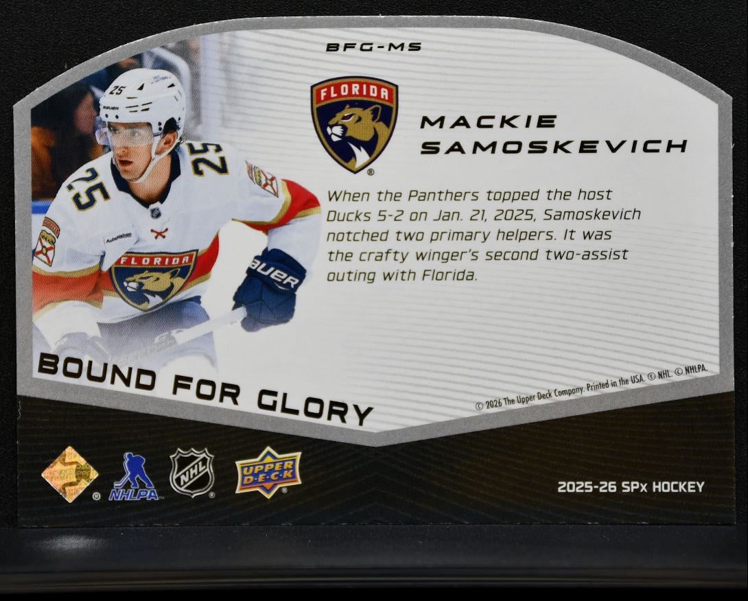 2025-26 SPx Bound for Glory Mackie Samoskevich BFG-MS Florida Panthers 0436