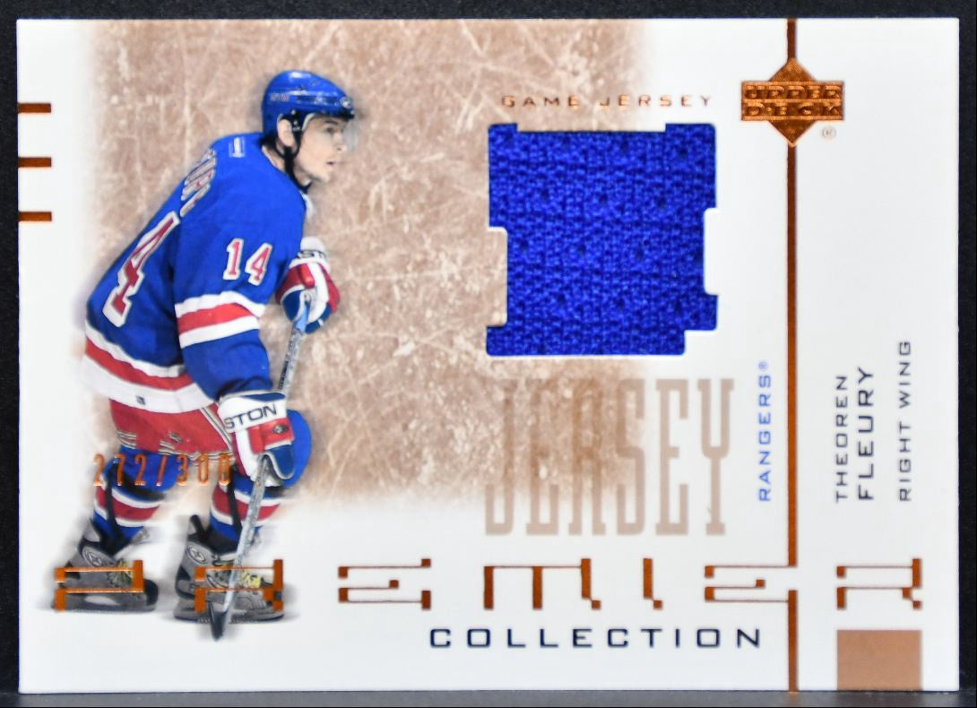 2001-02 UD Premier Collection Jerseys Theoren Fleury Rangers 272/300 Jersey 8956