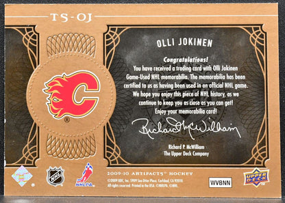 2009-10 UD Artifacts Treasured Swatches Olli Jokinen Flames 020/199 Jersey 1069