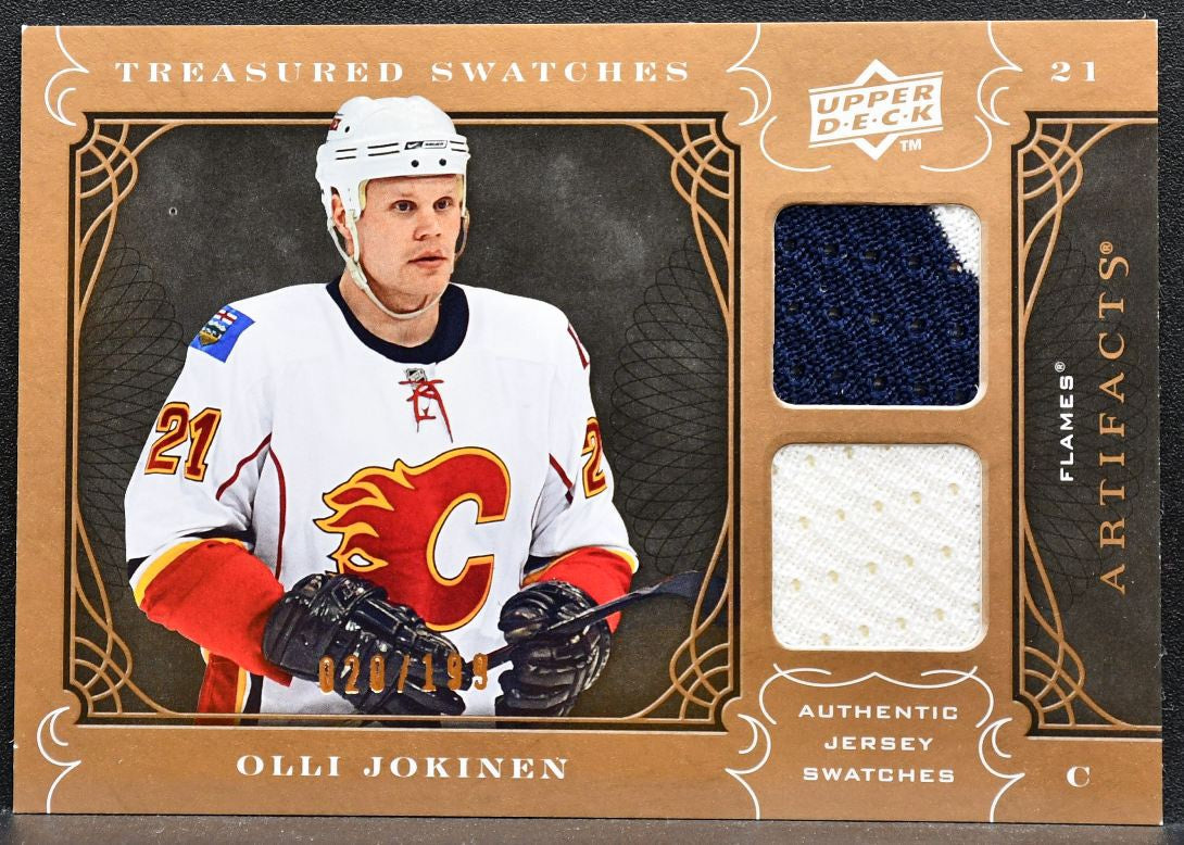 2009-10 UD Artifacts Treasured Swatches Olli Jokinen Flames 020/199 Jersey 1069