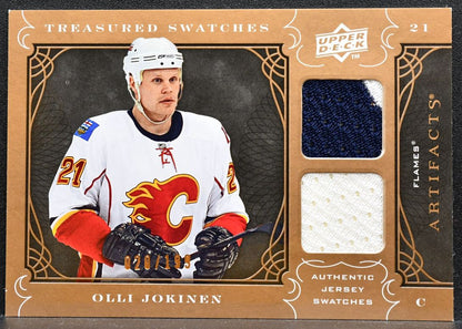 2009-10 UD Artifacts Treasured Swatches Olli Jokinen Flames 020/199 Jersey 1069