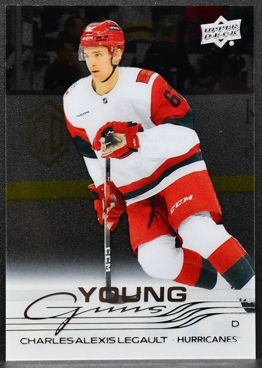 25-26 UD Series 2 Young Guns Clear Cut Charles-Alexis Legault 454 Hurricanes RC 9362