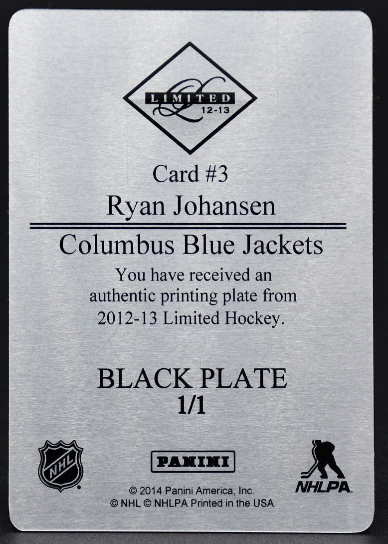 2012-13 Panini Limited Printing Plate Black Ryan Johansen 3 1/1