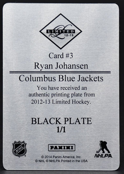 2012-13 Panini Limited Printing Plate Black Ryan Johansen 3 1/1