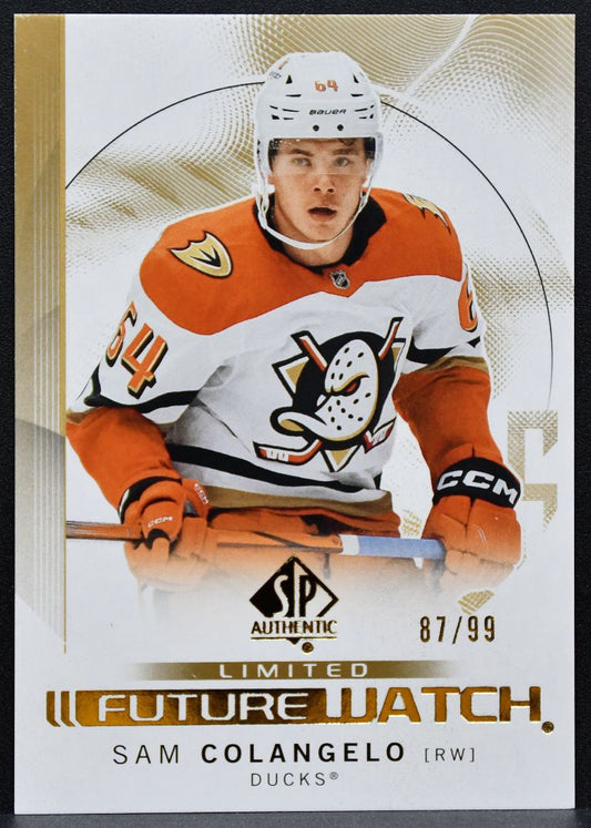 2024-25 SP Authentic Future Watch Limited Gold Sam Colangelo Ducks RC 87/99 5978