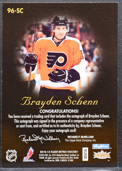 2012-13 Fleer Retro 1996-97 Skybox Autographics Brayden Schenn Flyers Auto 7271