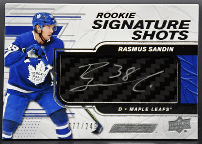 2019-20 UD Engrained Rasmus Sandin RSS-SA Toronto Maple Leafs RC Auto /249 Stick