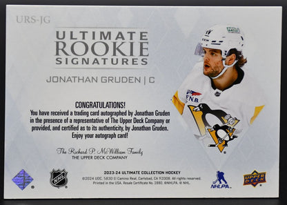 2023-24 UD Ultimate Collection Jonathan Gruden Pittsburgh Penguins RC Auto