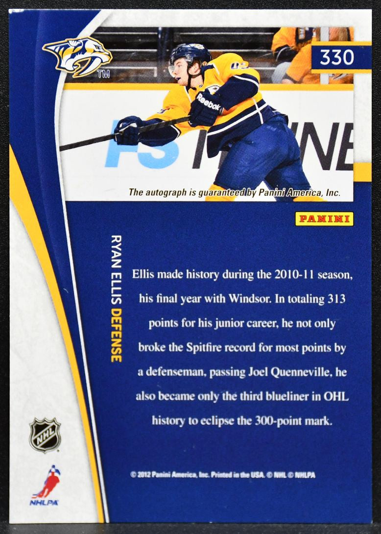 2011-12 Panini Anthology Pinnacle Ice Breakers Ellis 330 Predators RC Auto 5873