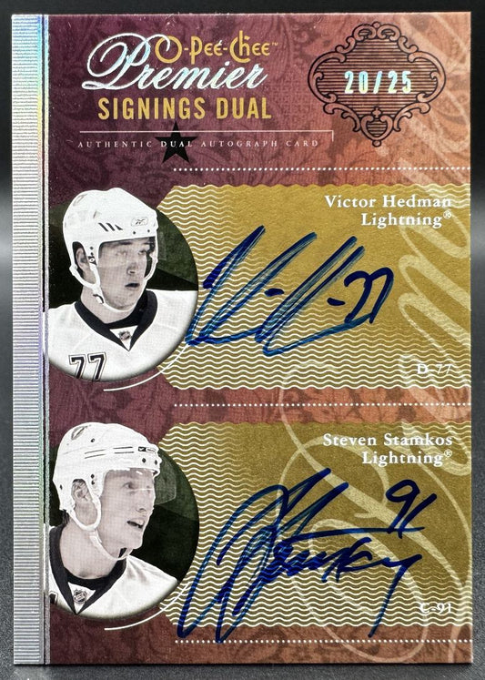 2009-10 OPC Premier Signings Dual Victor Hedman / Steven Stamkos /25