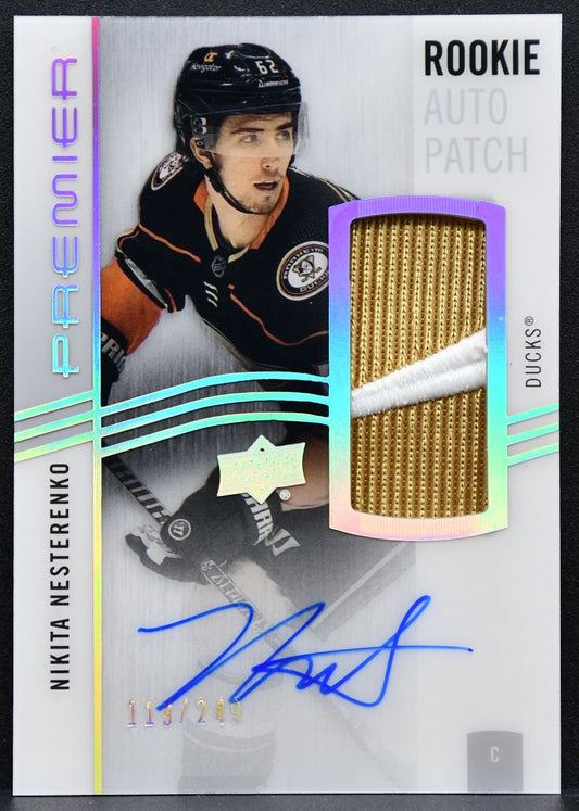 2023-24 UD Premier Acetate Rookies Auto Patch Nesterenko RC Auto Patch 5787