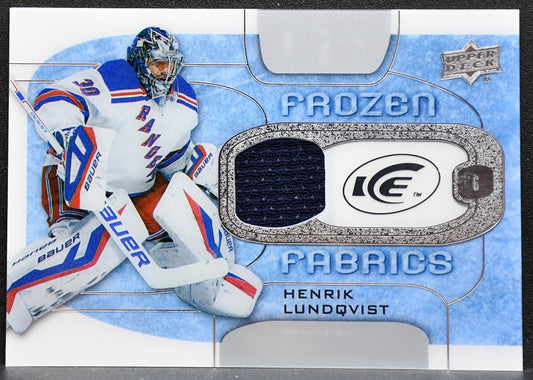 2015-16 Upper Deck Ice Frozen Fabrics Henrik Lundqvist FF-HL Rangers Jersey 8917