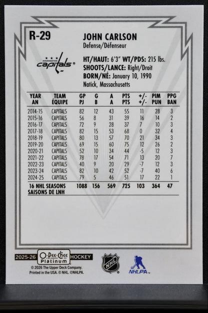 2025-26 O-Pee-Chee Platinum Retro John Carlson R-29 Washington Capitals 2300