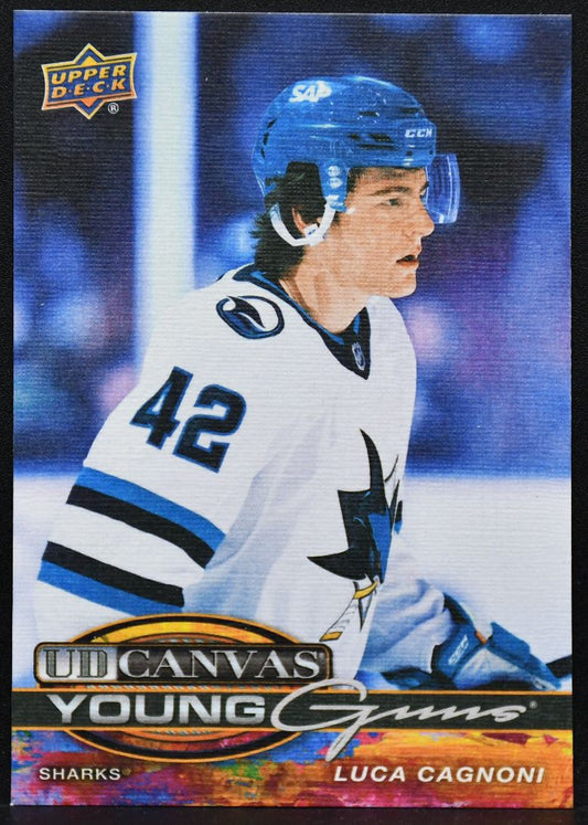 2025-26 UD Series 1 UD Canvas Young Guns Luca Cagnoni C-113 San Jose Sharks RC 1961