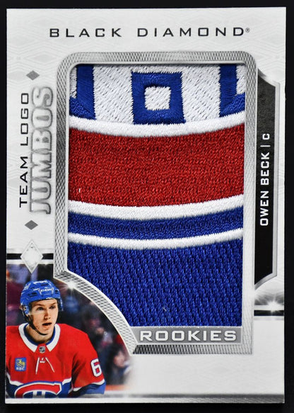 2023-24 UD Black Diamond Rookies Team Logo Jumbos Owen Beck RTL-OB RC Patch #2