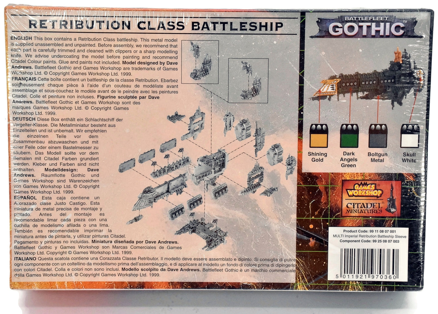 Battlefleet Gothic - Retribution Class Battleship #1 Warhammer 40K Sealed