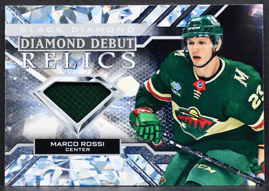 2022-23 UD Black Diamond Debut Relics Marco Rossi DD-MR Minnesota Wild RC Jersey 3179