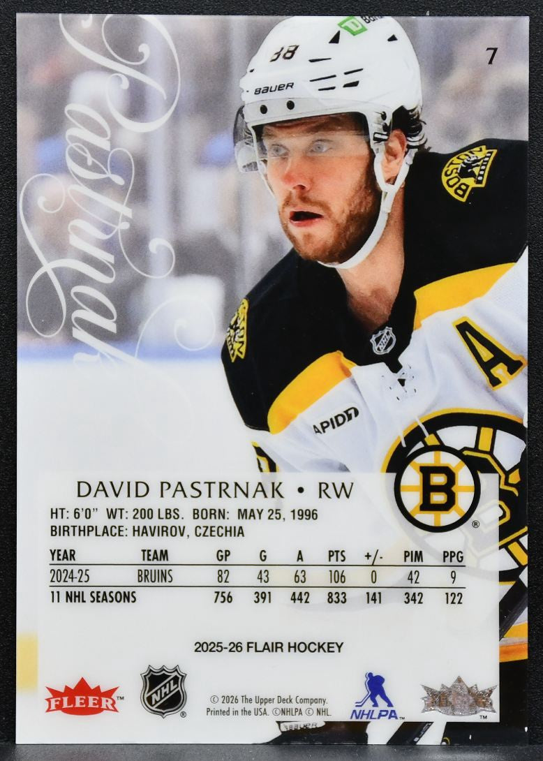 2025-26 Flair David Pastrnak 7 Boston Bruins 4940