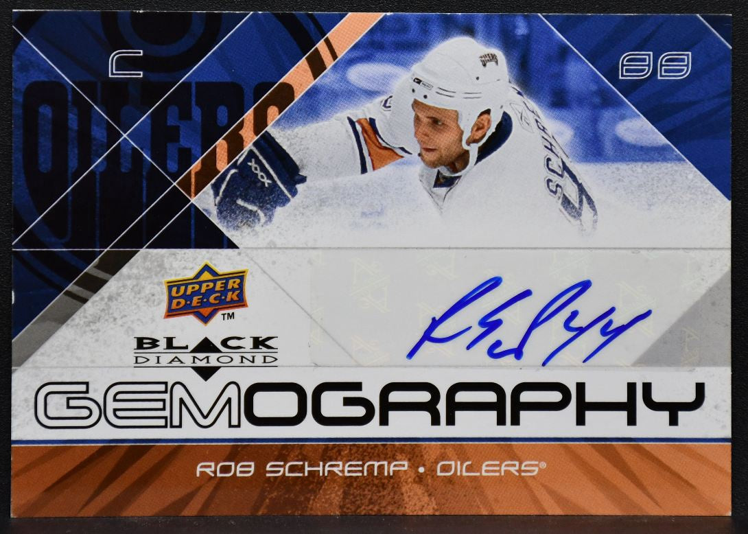 2008-09 Upper Deck Black Diamond Gemography Rob Schremp G-RO Oilers Auto 2667