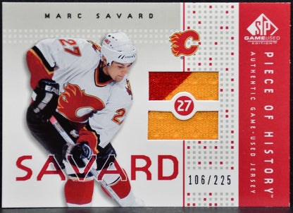 2003-04 SP Game Used Piece of History Jersey Marc Savard Flames /225 Jersey 2898