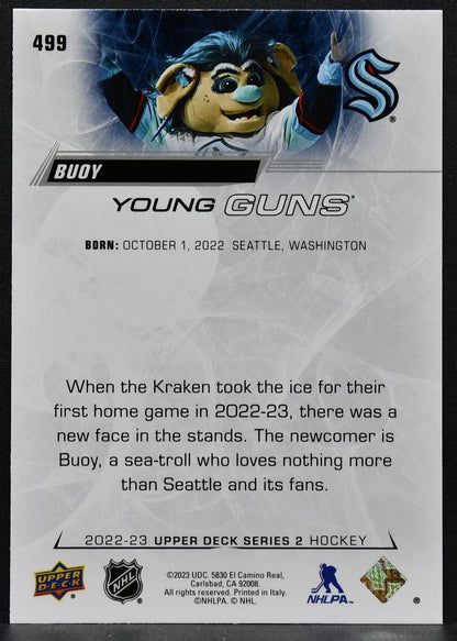 2022-23 Upper Deck Series 2 Young Guns Buoy 499 Seattle Kraken RC 8618