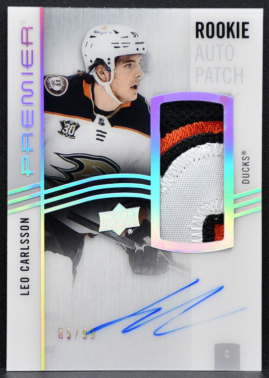 2023-24 UD Premier Acetate Rookie Auto Patch Carlsson Ducks RC Auto Patch 6026