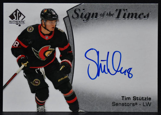 2021-22 SP Authentic Sign of the Times Tim Stutzle SOTT-TS Ottawa Senators Auto 5747