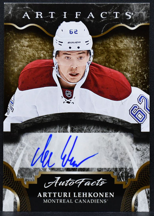 2017-18 UD Artifacts AutoFacts Artturi Lehkonen A-AL Montreal Canadiens Auto 4474