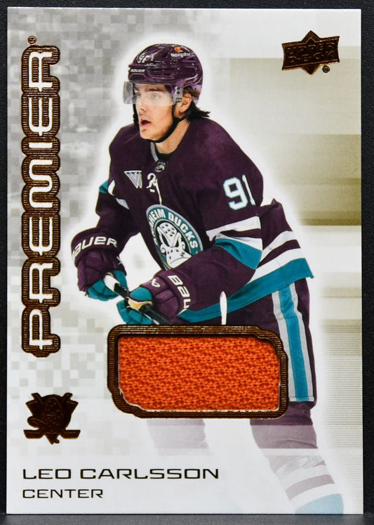 2024-25 Upper Deck Premier Jersey Bronze Leo Carlsson 30 Ducks Jersey 3424