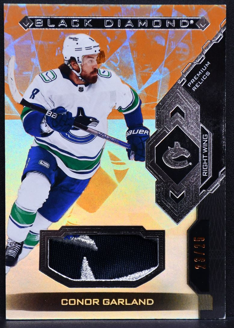 2022-23 UD Black Diamond Pure Black Premium Relics Conor Garland BDB-CG 25 Patch