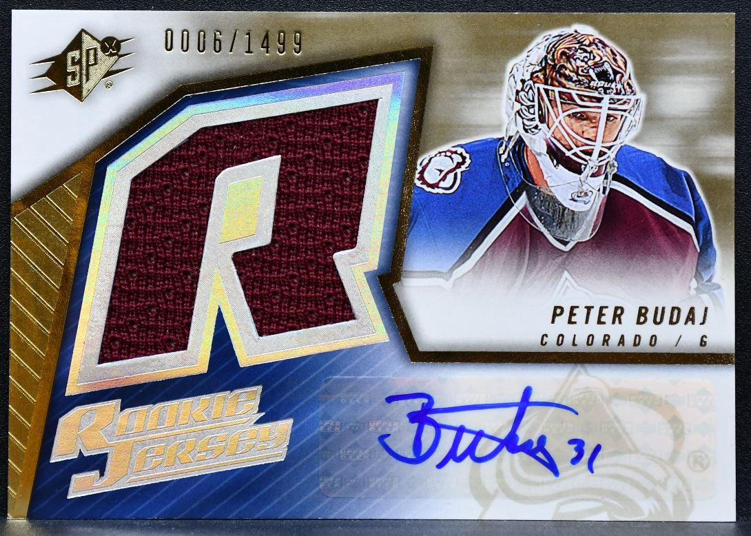 2005-06 SPx Rookie Jersey Auto Peter Budaj 183 Avalanche RC Auto 0006/1499 1663