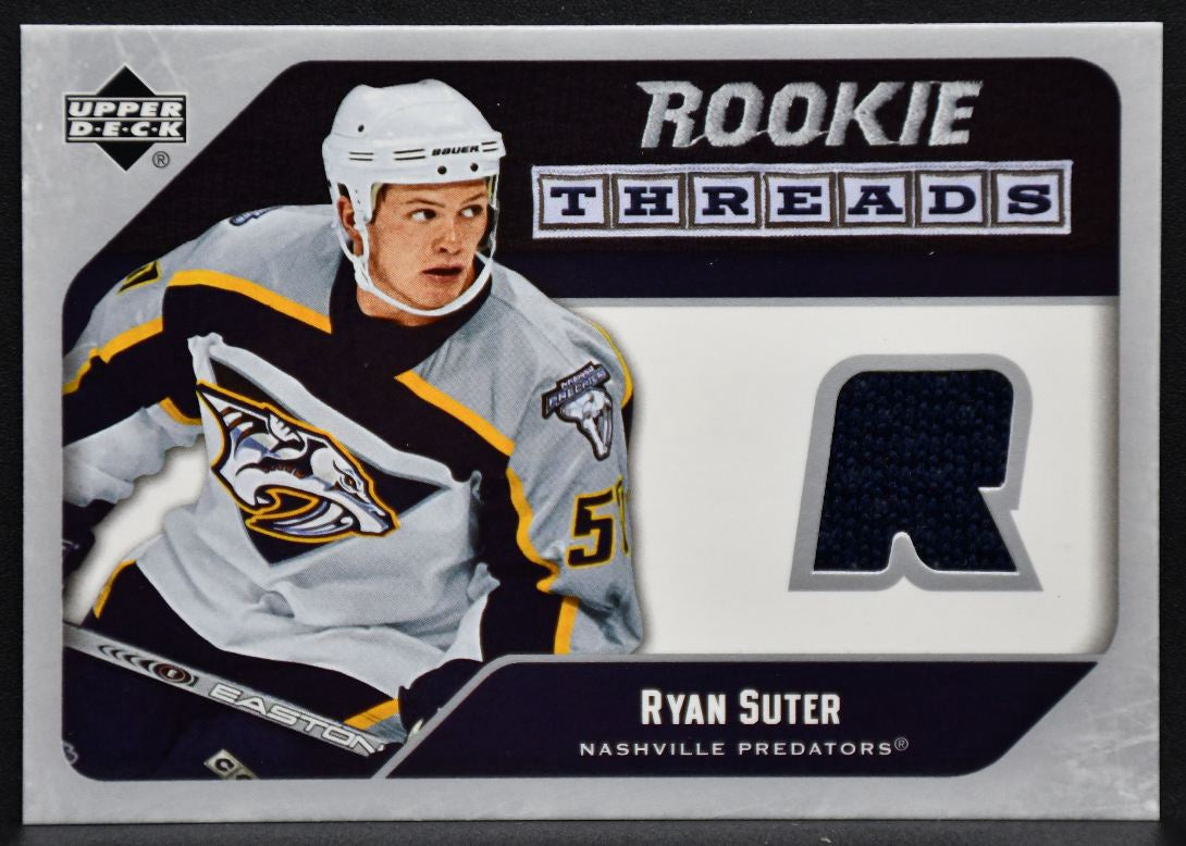 2005-06 Upper Deck Rookie Threads Ryan Suter RT-RS Nashville Predators RC Jersey 7085