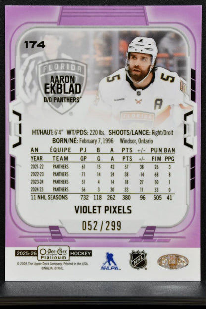 2025-26 O Pee Chee Platinum Violet Pixels Aaron Ekblad 174 Panthers 052/299 8013