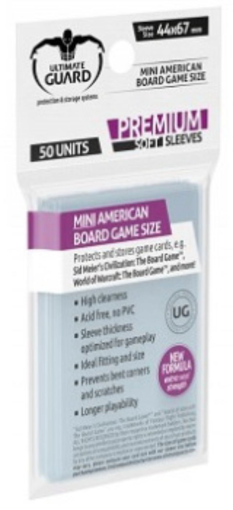 Ultimate Guard Sleeves Premium Bg Cards Mini American 50Ct