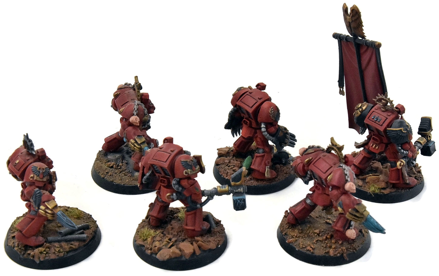 BLOOD ANGELS 6 Terminator Assault Squad #1 WELL PAINTED Warhammer 40K