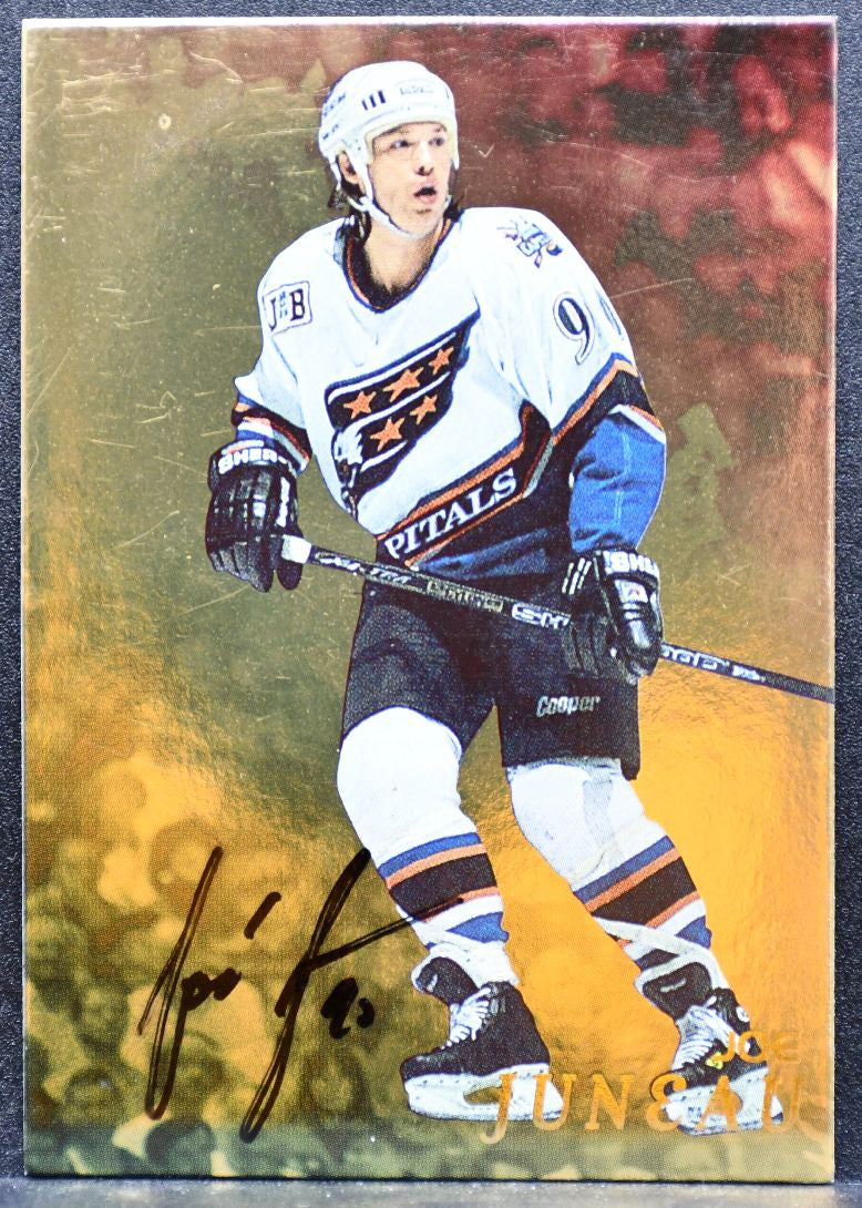 1998-99 Be a Player Autographs Gold Joe Juneau 147 Washington Capitals Auto 5962
