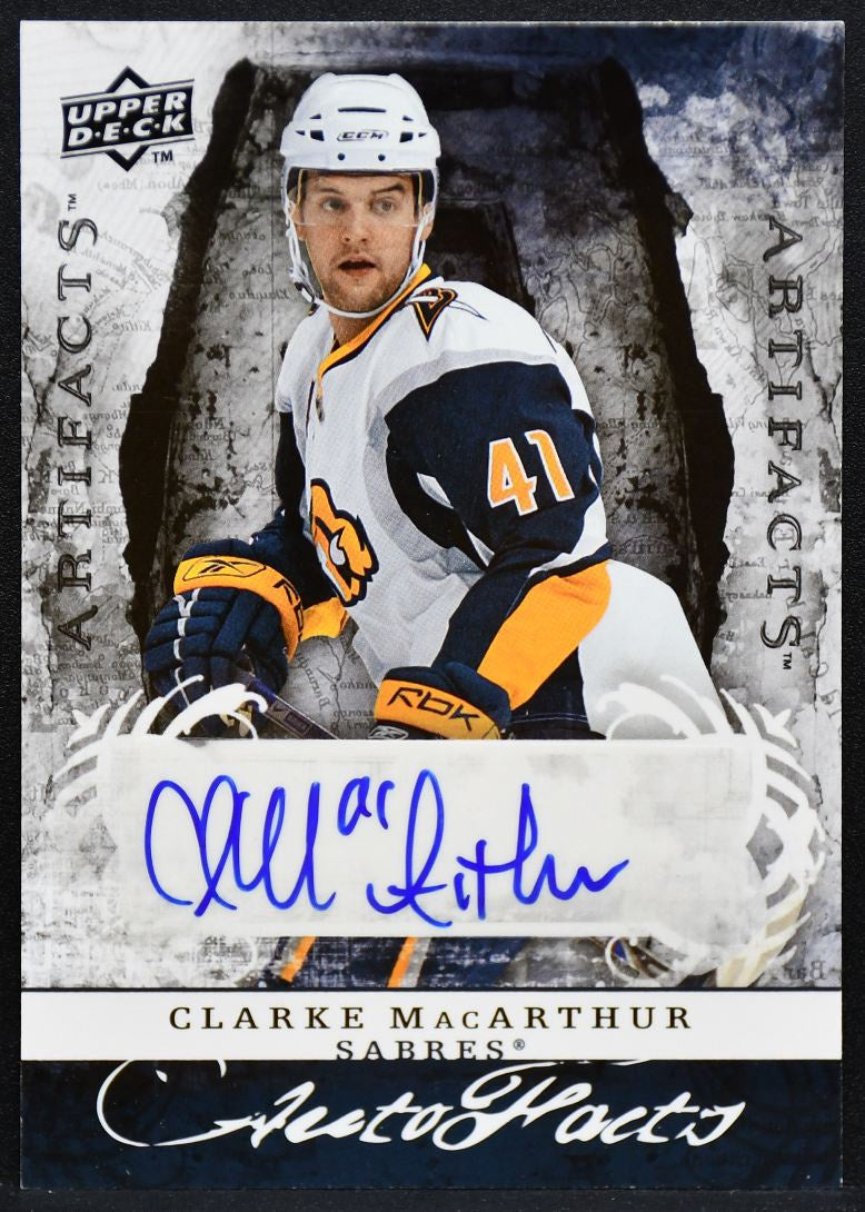 2008-09 Upper Deck Artifacts Auto-Facts Clarke MacArthur AF-CM Sabres Auto 2797