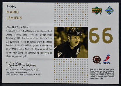 2003-04 SP Authentic Piece of History Mario Lemieux PH-ML 175/225 Jersey