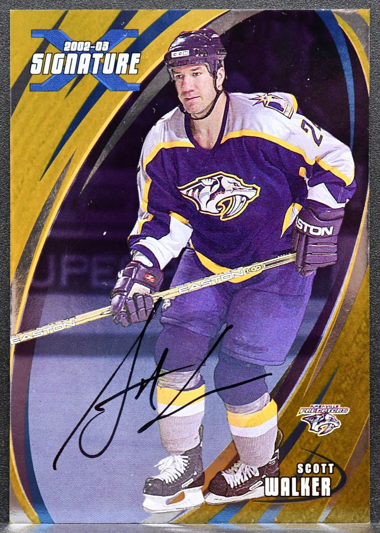 2003-04 In The Game Signature Series Gold Scott Walker 037 Predators Auto 7457