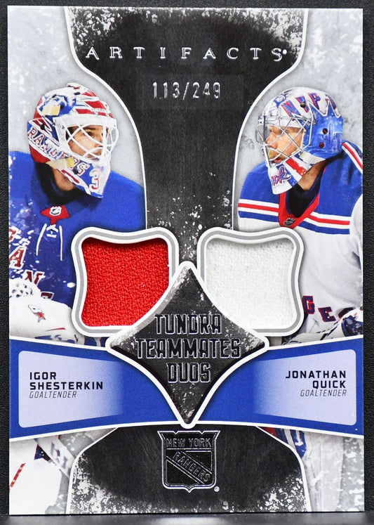 24-25 UD Artifacts Tundra Teammates Duos Shesterkin / Quick Rangers /249 Jersey 7291