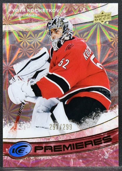 2022-23 UD Ice Premieres Red Pyotr Kochetkov 240 Carolina Hurricanes RC 297/299
