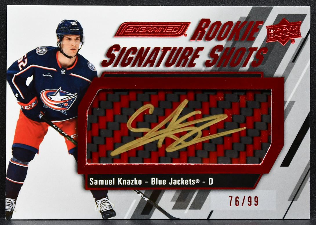 2023-24 UD Engrained Signature Shots Rookie Red Stick Samuel Knazko Auto 3578