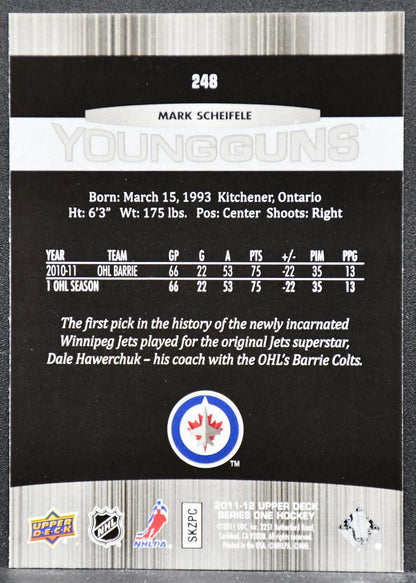 2011-12 UD Series 1 Young Guns Mark Scheifele 248 Winnipeg Jets RC