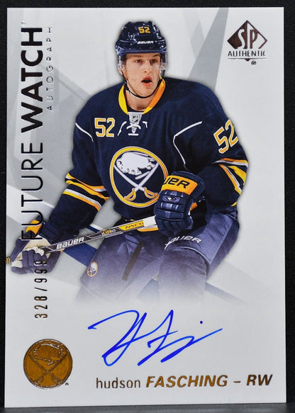 2016-17 SP Authentic Future Watch Hudson Fasching Sabres RC Auto 328/999 9077
