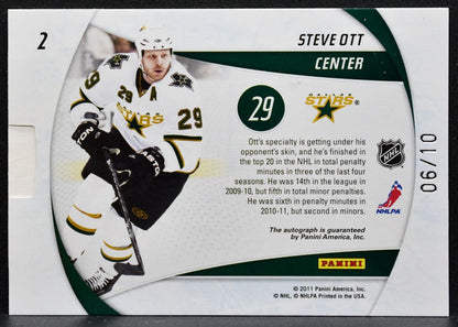 2011-12 Panini Certified Big Pulls Signatures Steve Ott 2 Stars Auto 06/10 7507